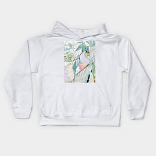 Textured Leaves with Pink Highlights Kids Hoodie